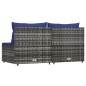 vidaXL Garten-Mittelsofas mit Kissen 2 Stk. Grau Poly Rattan vidaXL Garten-Mittelsofas mit Kissen 2 Stk. Grau Poly Rattan