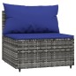 vidaXL Garten-Mittelsofas mit Kissen 2 Stk. Grau Poly Rattan vidaXL Garten-Mittelsofas mit Kissen 2 Stk. Grau Poly Rattan