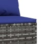 vidaXL Garten-Mittelsofas mit Kissen 2 Stk. Grau Poly Rattan vidaXL Garten-Mittelsofas mit Kissen 2 Stk. Grau Poly Rattan