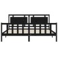 Bettgestell mit Kopfteil Schwarz 180x200 cm Massivholz Bettgestell mit Kopfteil Schwarz 180x200 cm Massivholz