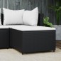 vidaXL Gartenhocker mit Kissen Schwarz Poly Rattan vidaXL Gartenhocker mit Kissen Schwarz Poly Rattan