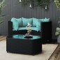 vidaXL 4-tlg. Garten-Lounge-Set mit Kissen Schwarz Poly Rattan vidaXL 4-tlg. Garten-Lounge-Set mit Kissen Schwarz Poly Rattan