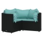 vidaXL 4-tlg. Garten-Lounge-Set mit Kissen Schwarz Poly Rattan vidaXL 4-tlg. Garten-Lounge-Set mit Kissen Schwarz Poly Rattan