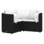vidaXL 4-tlg. Garten-Lounge-Set mit Kissen Schwarz Poly Rattan vidaXL 4-tlg. Garten-Lounge-Set mit Kissen Schwarz Poly Rattan
