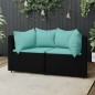 vidaXL Garten-Ecksofas mit Kissen 2 Stk. Schwarz Poly Rattan vidaXL Garten-Ecksofas mit Kissen 2 Stk. Schwarz Poly Rattan