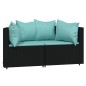 vidaXL Garten-Ecksofas mit Kissen 2 Stk. Schwarz Poly Rattan vidaXL Garten-Ecksofas mit Kissen 2 Stk. Schwarz Poly Rattan