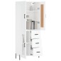Highboard Weiß 69,5x34x180 cm Holzwerkstoff Highboard Weiß 69,5x34x180 cm Holzwerkstoff