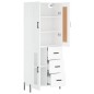 Highboard Weiß 69,5x34x180 cm Holzwerkstoff Highboard Weiß 69,5x34x180 cm Holzwerkstoff
