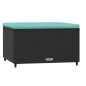 vidaXL Gartenhocker mit Kissen Schwarz Poly Rattan vidaXL Gartenhocker mit Kissen Schwarz Poly Rattan