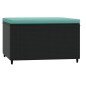 vidaXL Gartenhocker mit Kissen Schwarz Poly Rattan vidaXL Gartenhocker mit Kissen Schwarz Poly Rattan