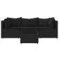 vidaXL 4-tlg. Garten-Lounge-Set mit Kissen Schwarz Poly Rattan vidaXL 4-tlg. Garten-Lounge-Set mit Kissen Schwarz Poly Rattan