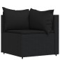 vidaXL 4-tlg. Garten-Lounge-Set mit Kissen Schwarz Poly Rattan vidaXL 4-tlg. Garten-Lounge-Set mit Kissen Schwarz Poly Rattan