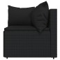 vidaXL 4-tlg. Garten-Lounge-Set mit Kissen Schwarz Poly Rattan vidaXL 4-tlg. Garten-Lounge-Set mit Kissen Schwarz Poly Rattan