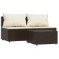 vidaXL 3-tlg. Garten-Lounge-Set mit Kissen Braun Poly Rattan vidaXL 3-tlg. Garten-Lounge-Set mit Kissen Braun Poly Rattan