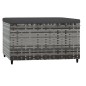 vidaXL Gartenhocker mit Kissen 2 Stk. Grau Poly Rattan vidaXL Gartenhocker mit Kissen 2 Stk. Grau Poly Rattan