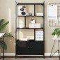 vidaXL Bücherregal mit Türen Schwarz 76,5x30x154,5 cm Holzwerkstoff