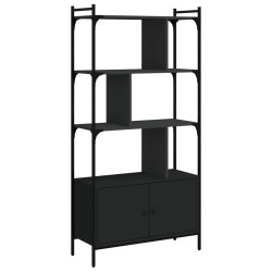 vidaXL Bücherregal mit Türen Schwarz 76,5x30x154,5 cm Holzwerkstoff