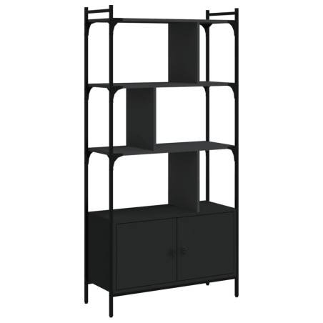 vidaXL Bücherregal mit Türen Schwarz 76,5x30x154,5 cm Holzwerkstoff