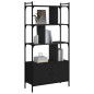 vidaXL Bücherregal mit Türen Schwarz 76,5x30x154,5 cm Holzwerkstoff