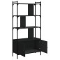 vidaXL Bücherregal mit Türen Schwarz 76,5x30x154,5 cm Holzwerkstoff