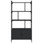 vidaXL Bücherregal mit Türen Schwarz 76,5x30x154,5 cm Holzwerkstoff