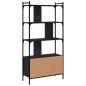 vidaXL Bücherregal mit Türen Schwarz 76,5x30x154,5 cm Holzwerkstoff