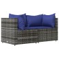 vidaXL Garten-Ecksofas mit Kissen 2 Stk. Grau Poly Rattan vidaXL Garten-Ecksofas mit Kissen 2 Stk. Grau Poly Rattan