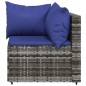 vidaXL Garten-Ecksofas mit Kissen 2 Stk. Grau Poly Rattan vidaXL Garten-Ecksofas mit Kissen 2 Stk. Grau Poly Rattan