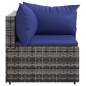 vidaXL Garten-Ecksofas mit Kissen 2 Stk. Grau Poly Rattan vidaXL Garten-Ecksofas mit Kissen 2 Stk. Grau Poly Rattan