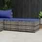 vidaXL Gartenhocker mit Kissen 2 Stk. Grau Poly Rattan vidaXL Gartenhocker mit Kissen 2 Stk. Grau Poly Rattan
