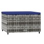 vidaXL Gartenhocker mit Kissen 2 Stk. Grau Poly Rattan vidaXL Gartenhocker mit Kissen 2 Stk. Grau Poly Rattan