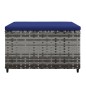 vidaXL Gartenhocker mit Kissen 2 Stk. Grau Poly Rattan vidaXL Gartenhocker mit Kissen 2 Stk. Grau Poly Rattan