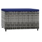 vidaXL Gartenhocker mit Kissen 2 Stk. Grau Poly Rattan vidaXL Gartenhocker mit Kissen 2 Stk. Grau Poly Rattan