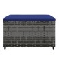 vidaXL Gartenhocker mit Kissen Grau Poly Rattan vidaXL Gartenhocker mit Kissen Grau Poly Rattan