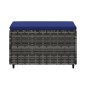 vidaXL Gartenhocker mit Kissen Grau Poly Rattan vidaXL Gartenhocker mit Kissen Grau Poly Rattan