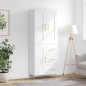 Highboard Weiß 69,5x34x180 cm Holzwerkstoff Highboard Weiß 69,5x34x180 cm Holzwerkstoff