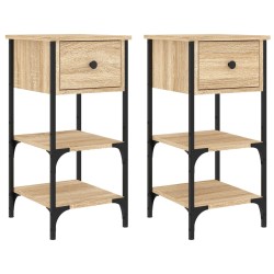 vidaXL Nachttische 2 Stk. Sonoma-Eiche 34x36x70 cm Holzwerkstoff