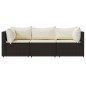 vidaXL 3-tlg. Garten-Lounge-Set mit Kissen Braun Poly Rattan vidaXL 3-tlg. Garten-Lounge-Set mit Kissen Braun Poly Rattan