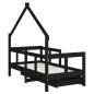 vidaXL Kinderbett mit Schubladen Schwarz 70x140 cm Massivholz Kiefer vidaXL Kinderbett mit Schubladen Schwarz 70x140 cm Massivholz Kiefer