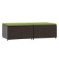 vidaXL Gartenhocker mit Kissen 2 Stk. Braun Poly Rattan vidaXL Gartenhocker mit Kissen 2 Stk. Braun Poly Rattan