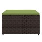 vidaXL Gartenhocker mit Kissen 2 Stk. Braun Poly Rattan vidaXL Gartenhocker mit Kissen 2 Stk. Braun Poly Rattan