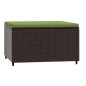 vidaXL Gartenhocker mit Kissen 2 Stk. Braun Poly Rattan vidaXL Gartenhocker mit Kissen 2 Stk. Braun Poly Rattan