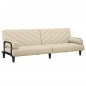 vidaXL Schlafsofa mit Armlehnen Creme Stoff vidaXL Schlafsofa mit Armlehnen Creme Stoff