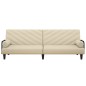 vidaXL Schlafsofa mit Armlehnen Creme Stoff vidaXL Schlafsofa mit Armlehnen Creme Stoff