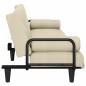vidaXL Schlafsofa mit Armlehnen Creme Stoff vidaXL Schlafsofa mit Armlehnen Creme Stoff