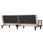 vidaXL Schlafsofa mit Armlehnen Creme Stoff vidaXL Schlafsofa mit Armlehnen Creme Stoff
