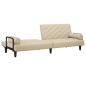 vidaXL Schlafsofa mit Armlehnen Creme Stoff vidaXL Schlafsofa mit Armlehnen Creme Stoff