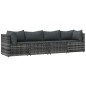 vidaXL 4-tlg. Garten-Lounge-Set mit Kissen Grau Poly Rattan vidaXL 4-tlg. Garten-Lounge-Set mit Kissen Grau Poly Rattan