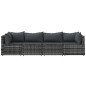 vidaXL 4-tlg. Garten-Lounge-Set mit Kissen Grau Poly Rattan vidaXL 4-tlg. Garten-Lounge-Set mit Kissen Grau Poly Rattan