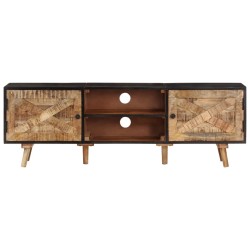 vidaXL TV-Schrank 140x30x46 cm Rohes Mangoholz und Massivholz Akazie